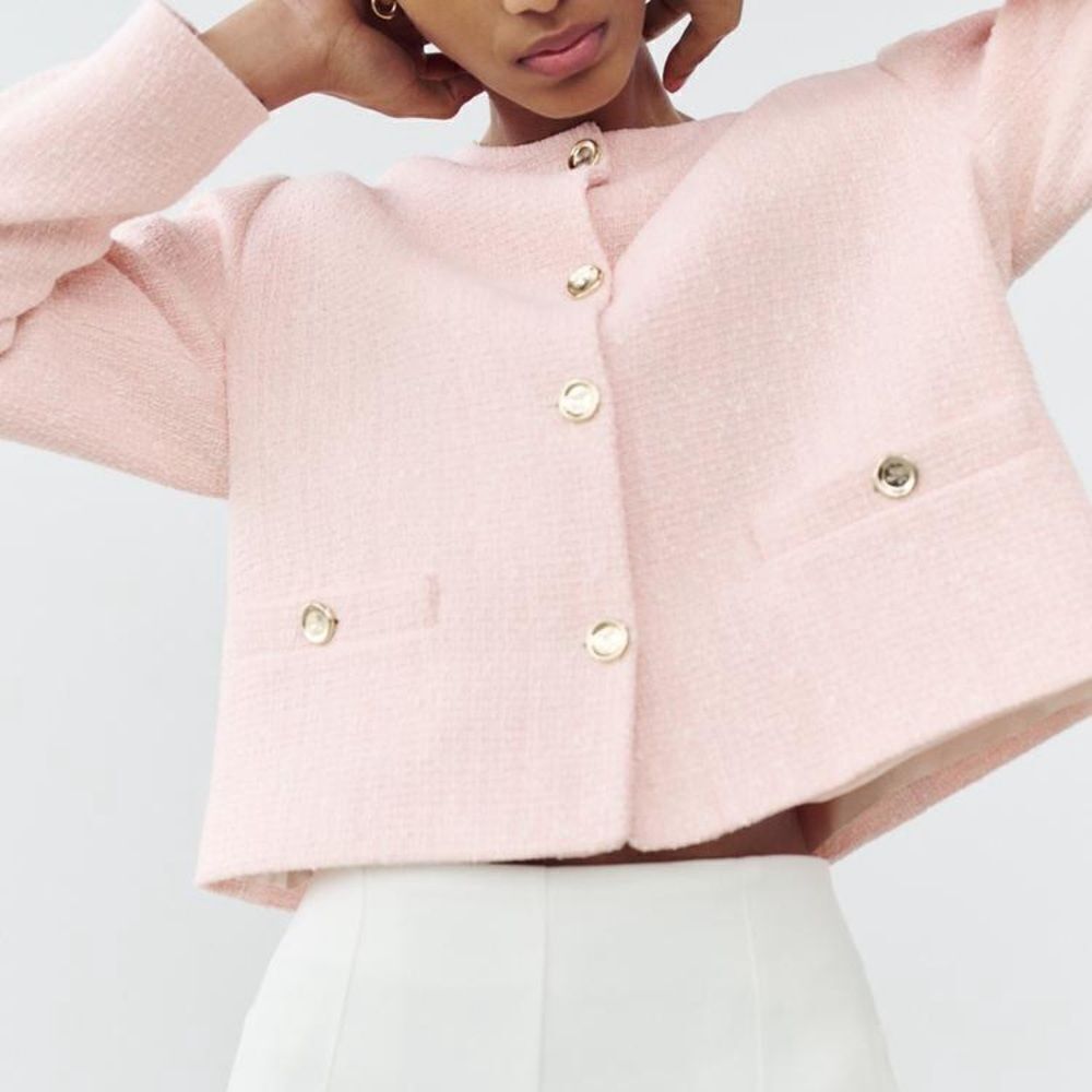 ZARA STRUCTURED ROUND NECK BLAZER - Picture 3 of 9